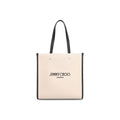 Jimmy Choo Beige Canvas Tote Bag