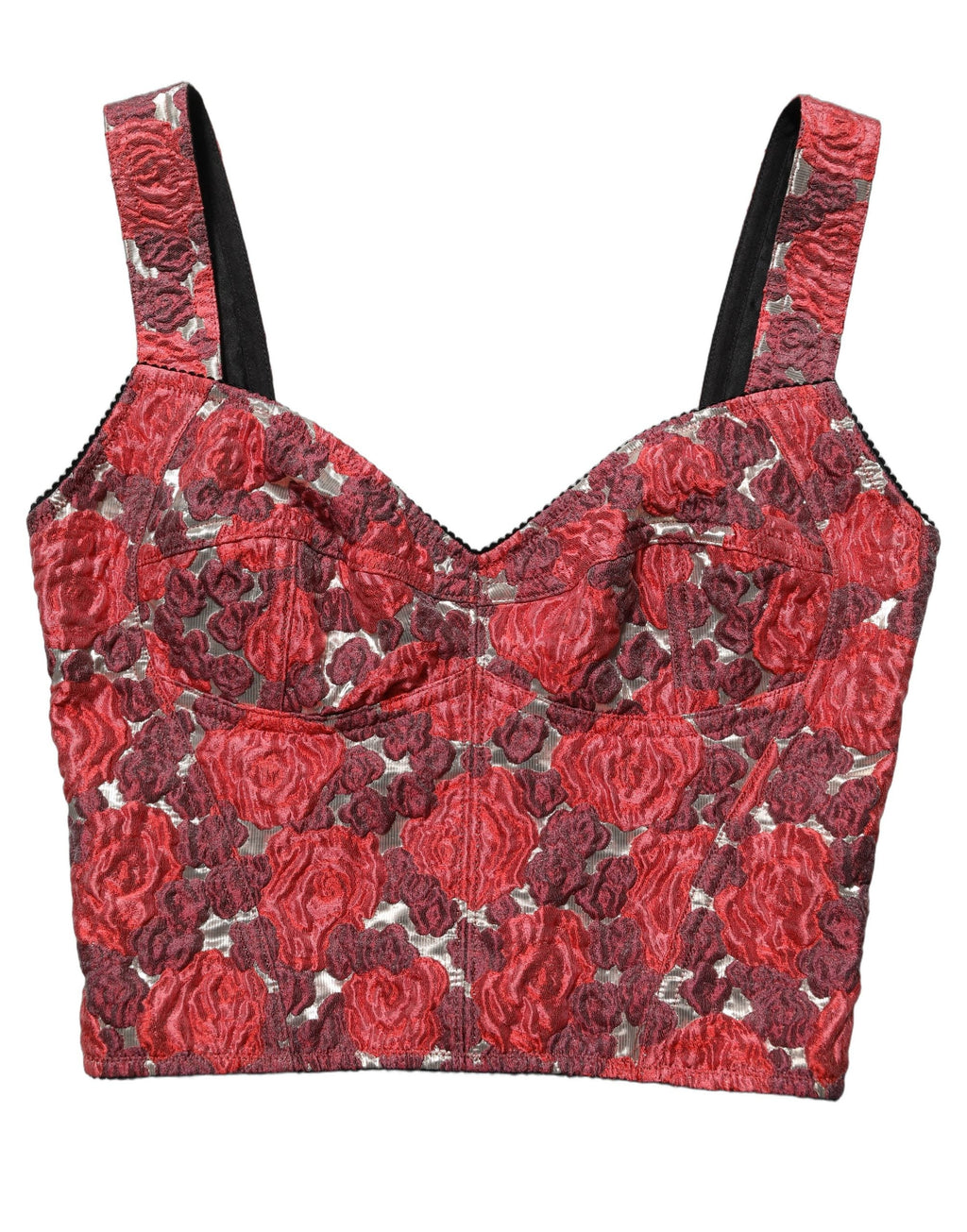 Dolce & Gabbana Multicolor Floral Cropped Bustier Tank Top