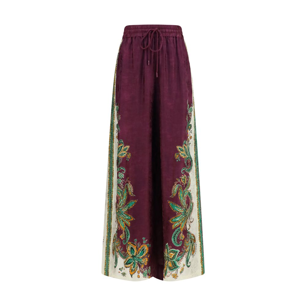 Alemais Purple Viscose Casual Pants