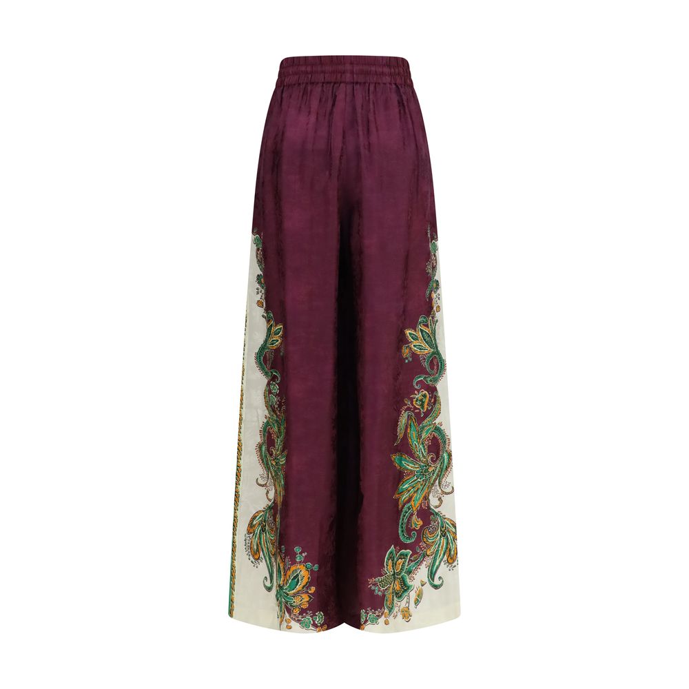 Alemais Purple Viscose Casual Pants