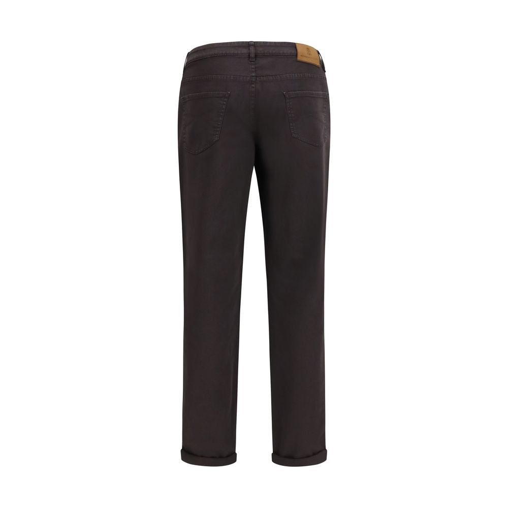 Brunello Cucinelli Brown Cotton Relaxed Fit Jeans