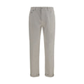 Brunello Cucinelli White Cotton Straight-Leg Jeans