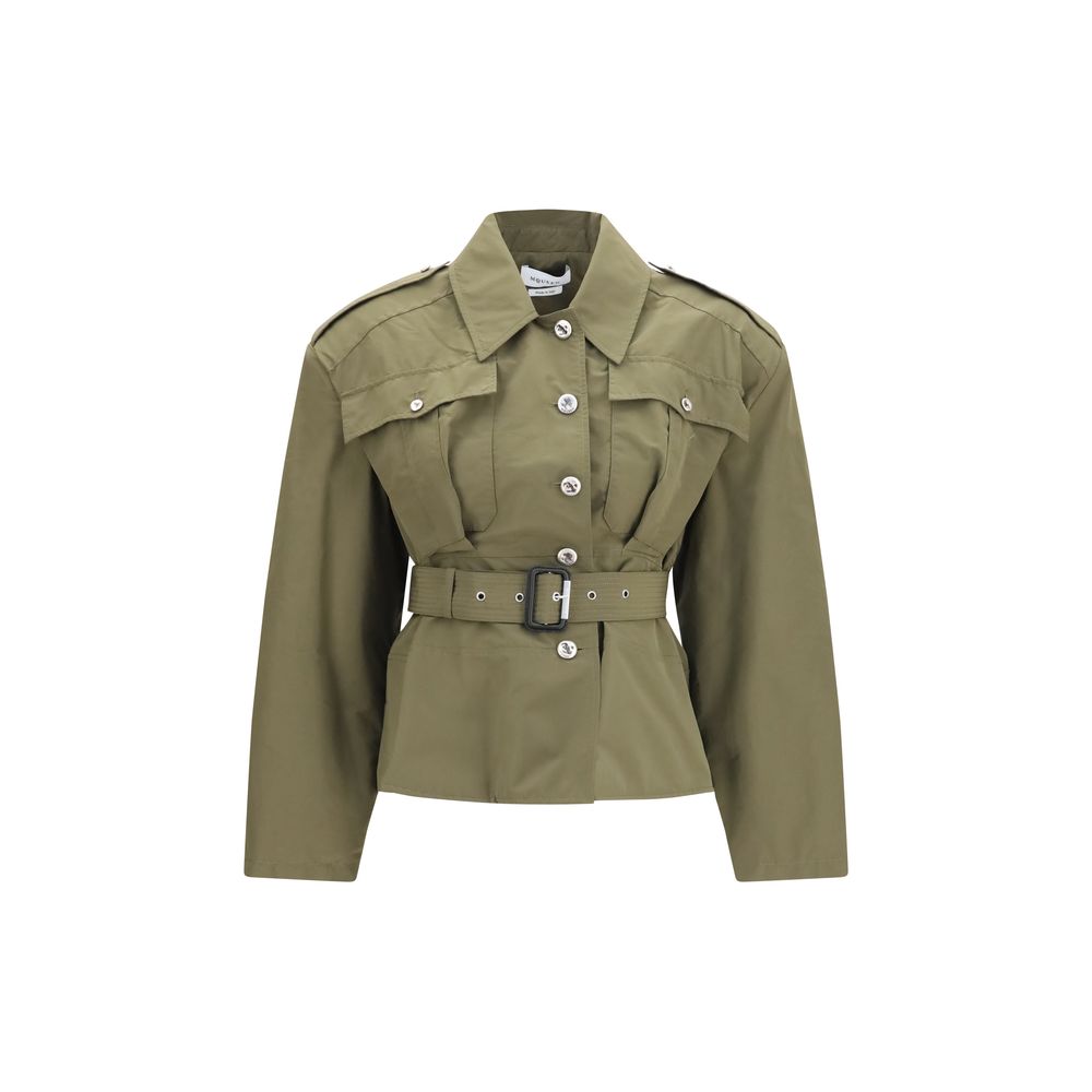 Alexander McQueen Bicolor Cotton Full-Length Jacket