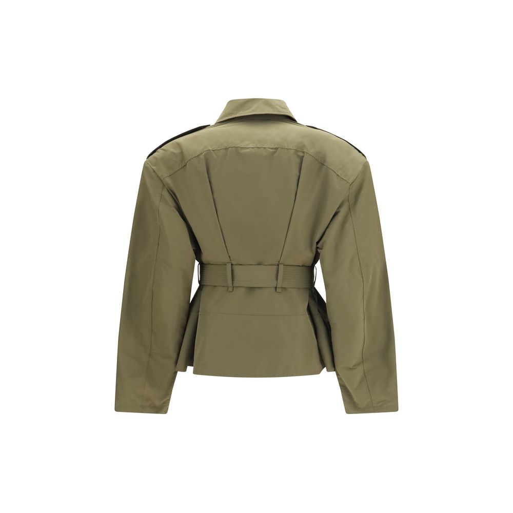 Alexander McQueen Bicolor Cotton Full-Length Jacket