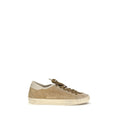 Golden Goose Beige Calf Leather Bos Taurus Low Top Sneakers