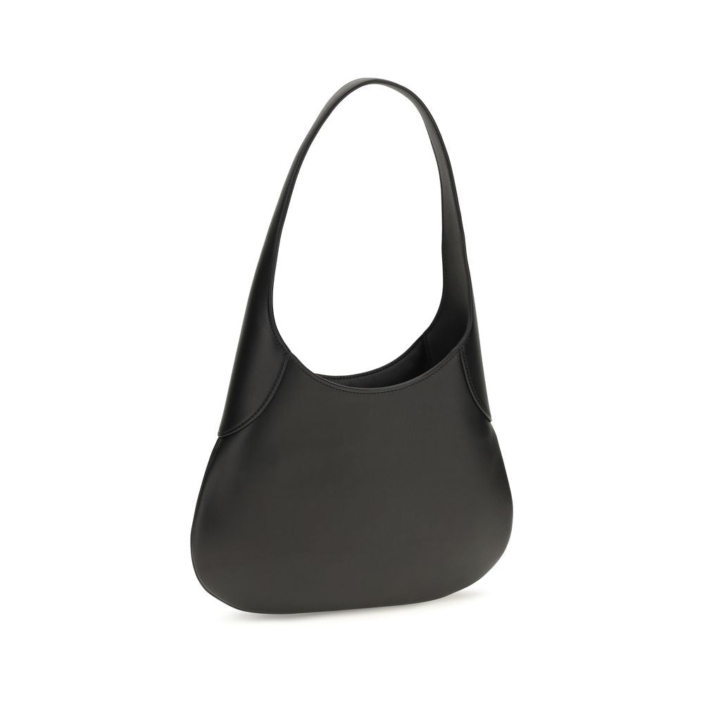 Khaite Black Calf Leather Bos Taurus Shoulder Bag