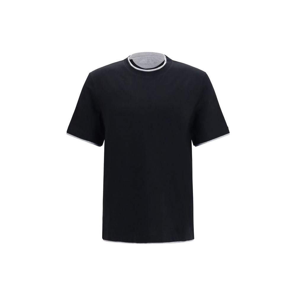 Brunello Cucinelli Black Cotton T-Shirt