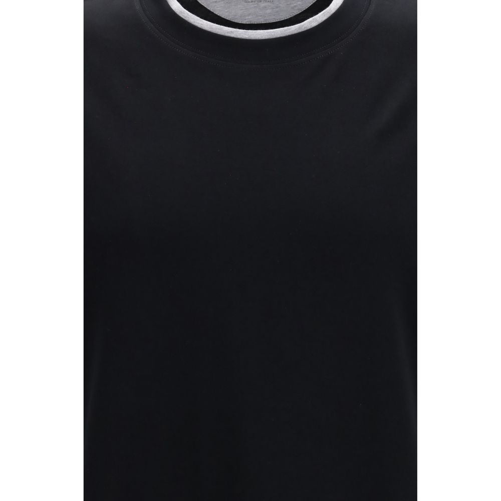 Brunello Cucinelli Black Cotton T-Shirt