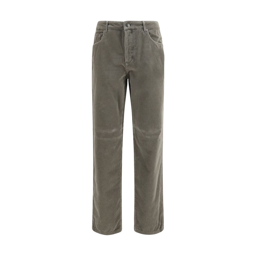 Brunello Cucinelli Bicolor Cotton Casual Pants