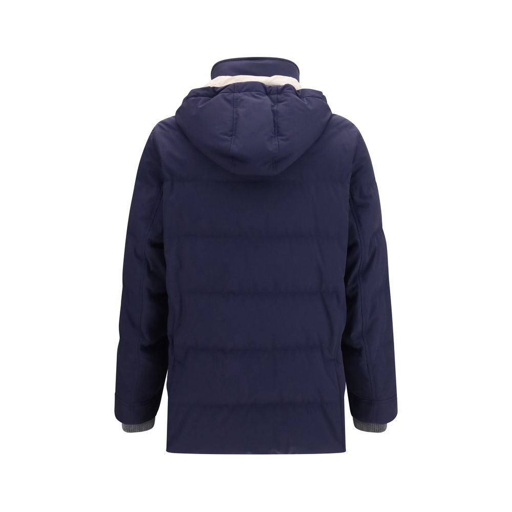 Brunello Cucinelli Blue Polyamide Parka