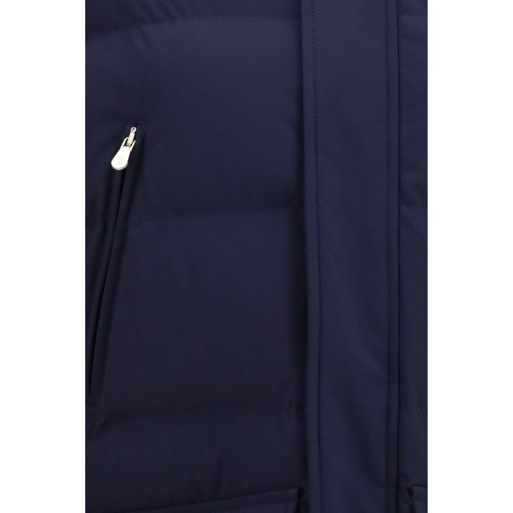 Brunello Cucinelli Blue Polyamide Parka