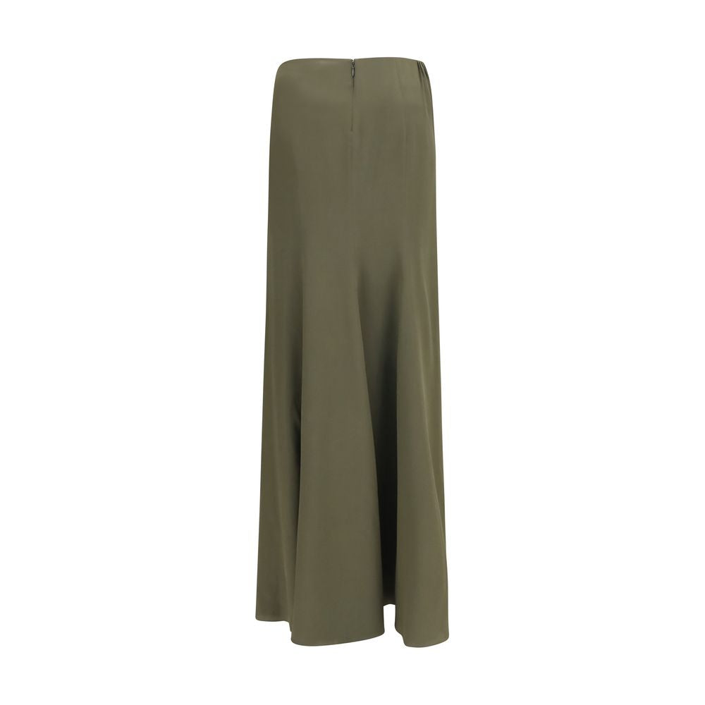 Alexander McQueen Bicolor Silk Long Skirt