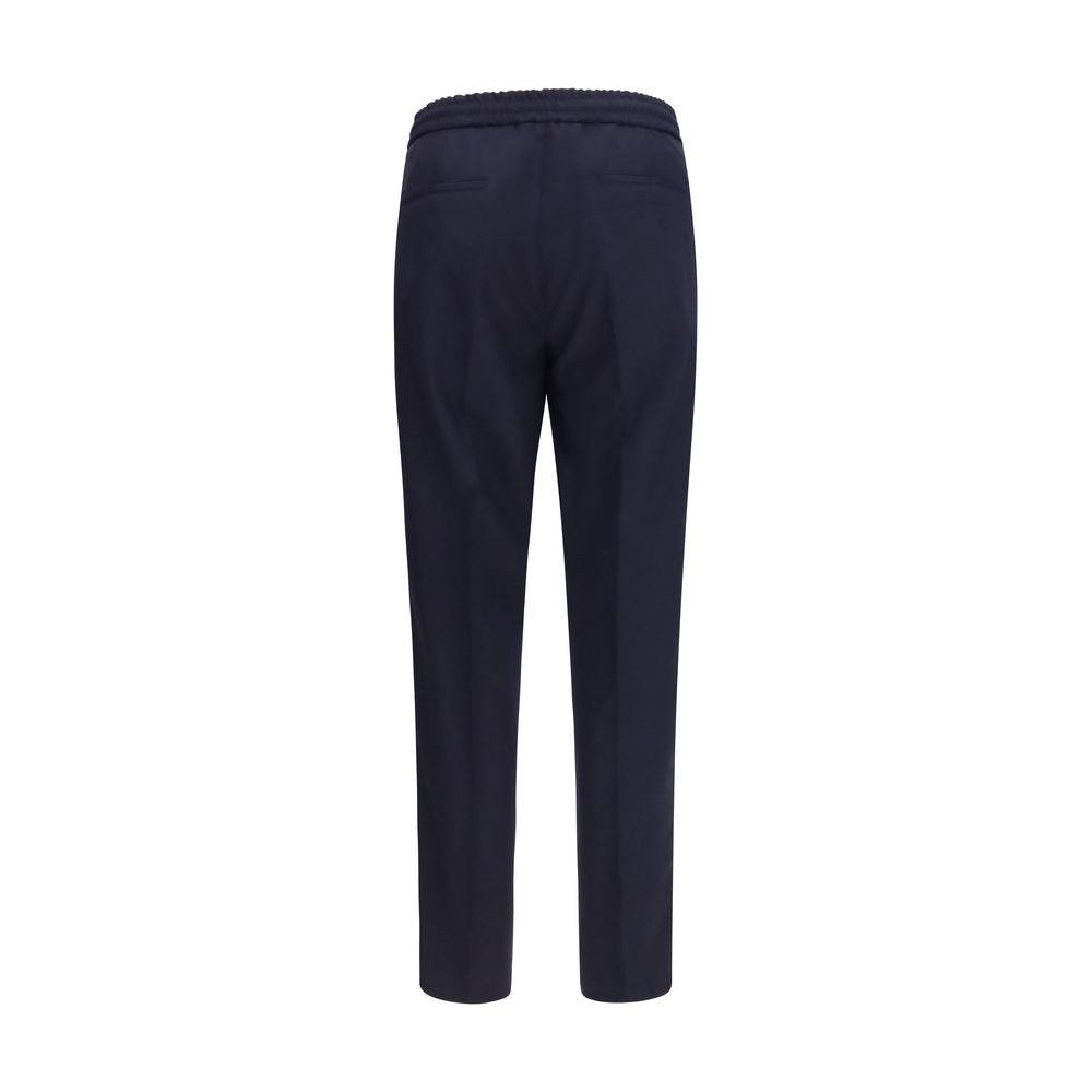 Brunello Cucinelli Blue Wool Oves Aries Casual Pants