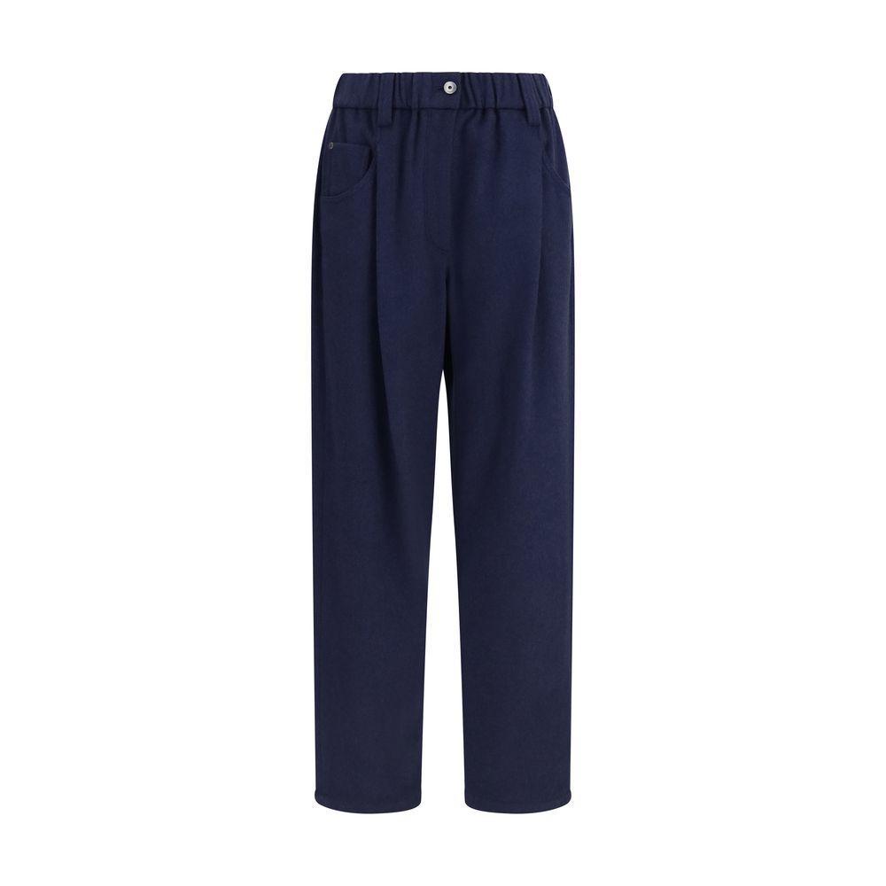 Brunello Cucinelli Blue Wool Oves Aries Pants