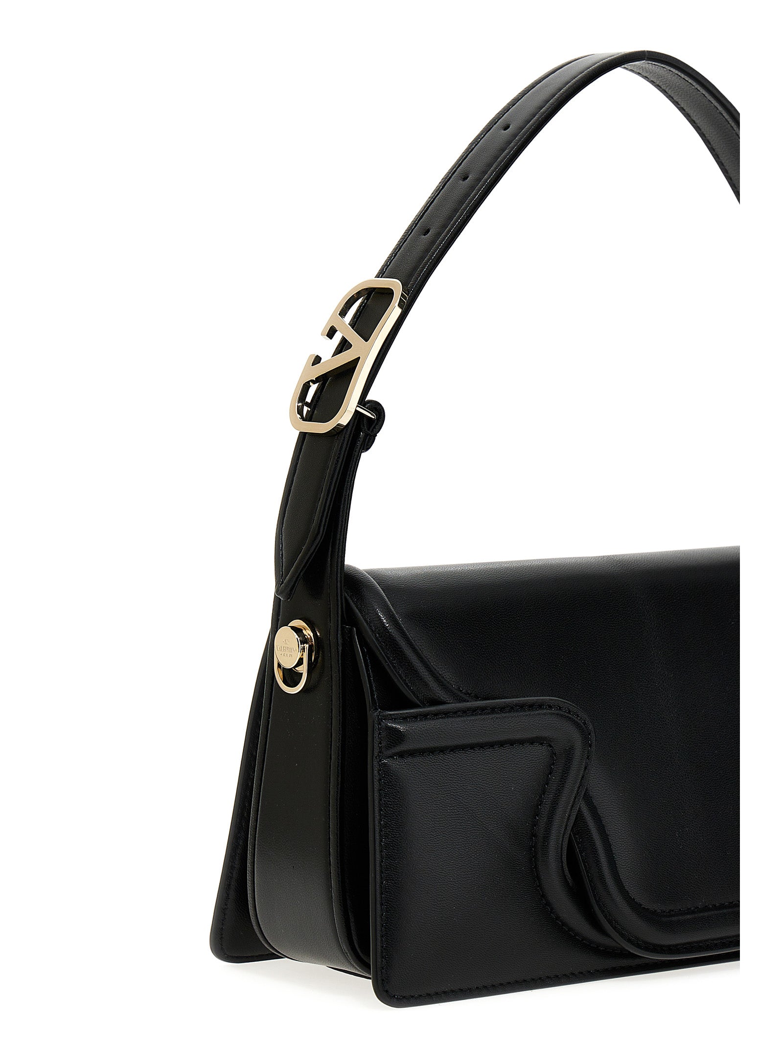 Valentino Garavani Black Leather Shoulder Bag