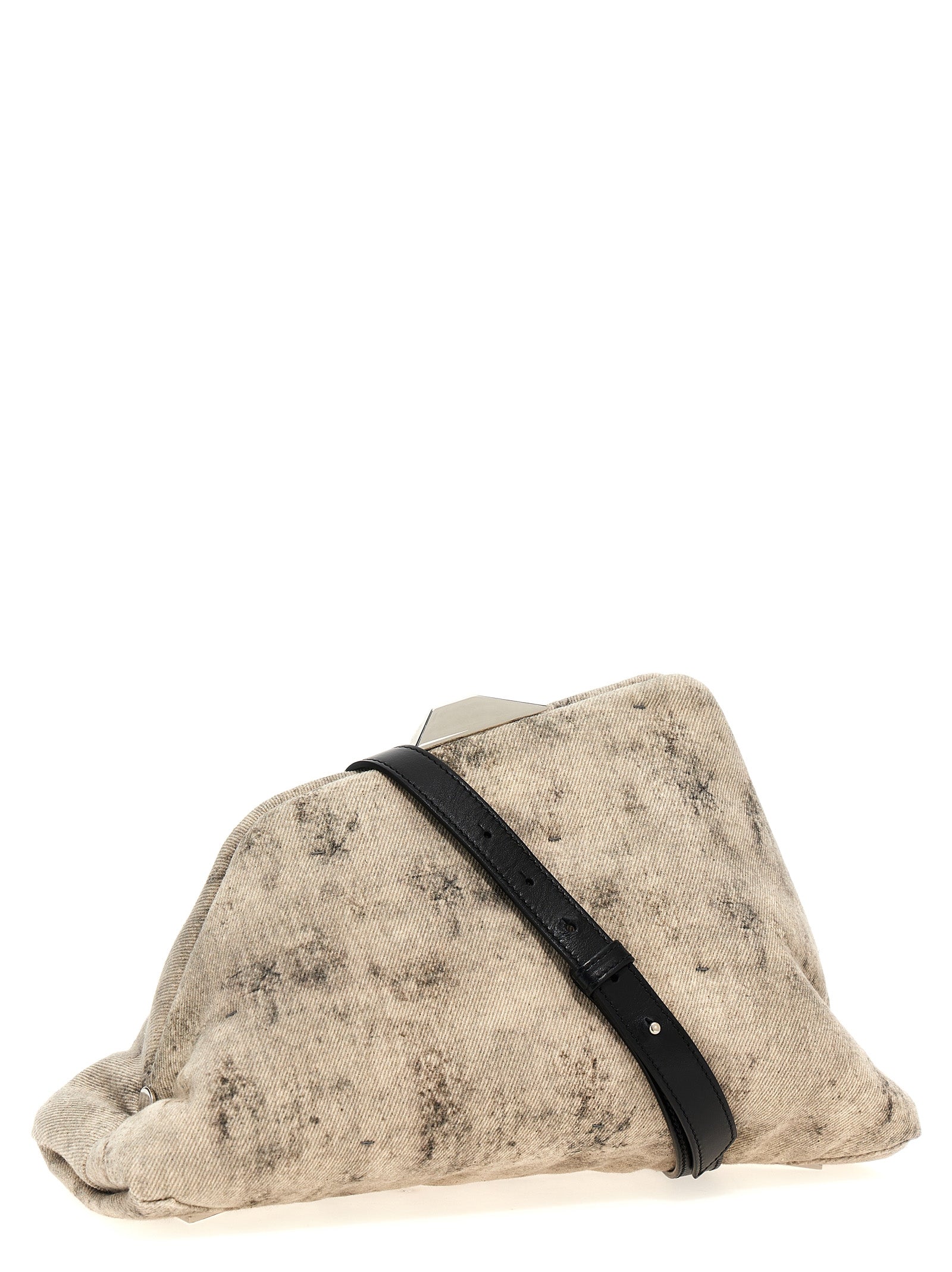 The Attico Gray Leather Clutch Bag