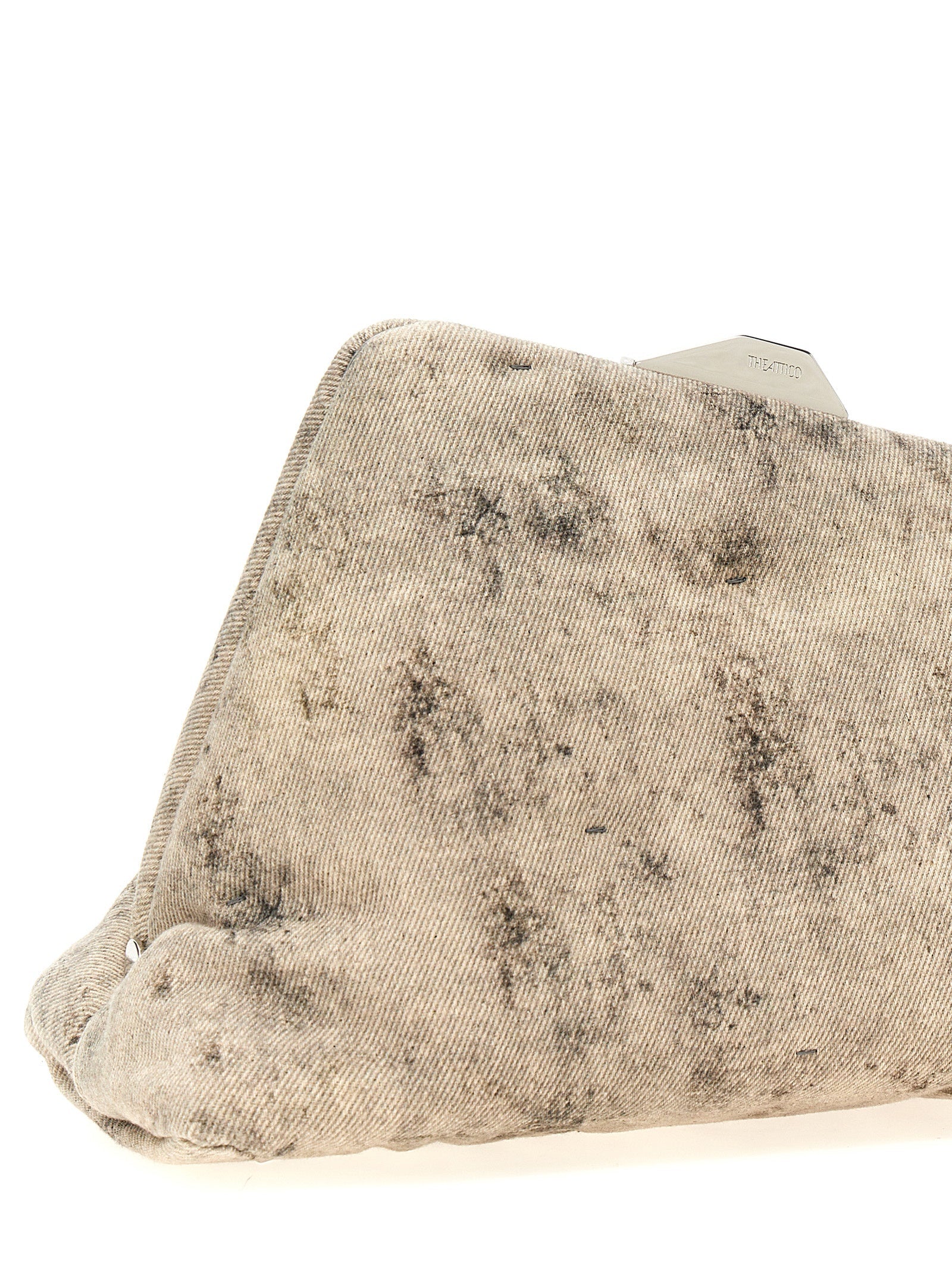 The Attico Gray Leather Clutch Bag