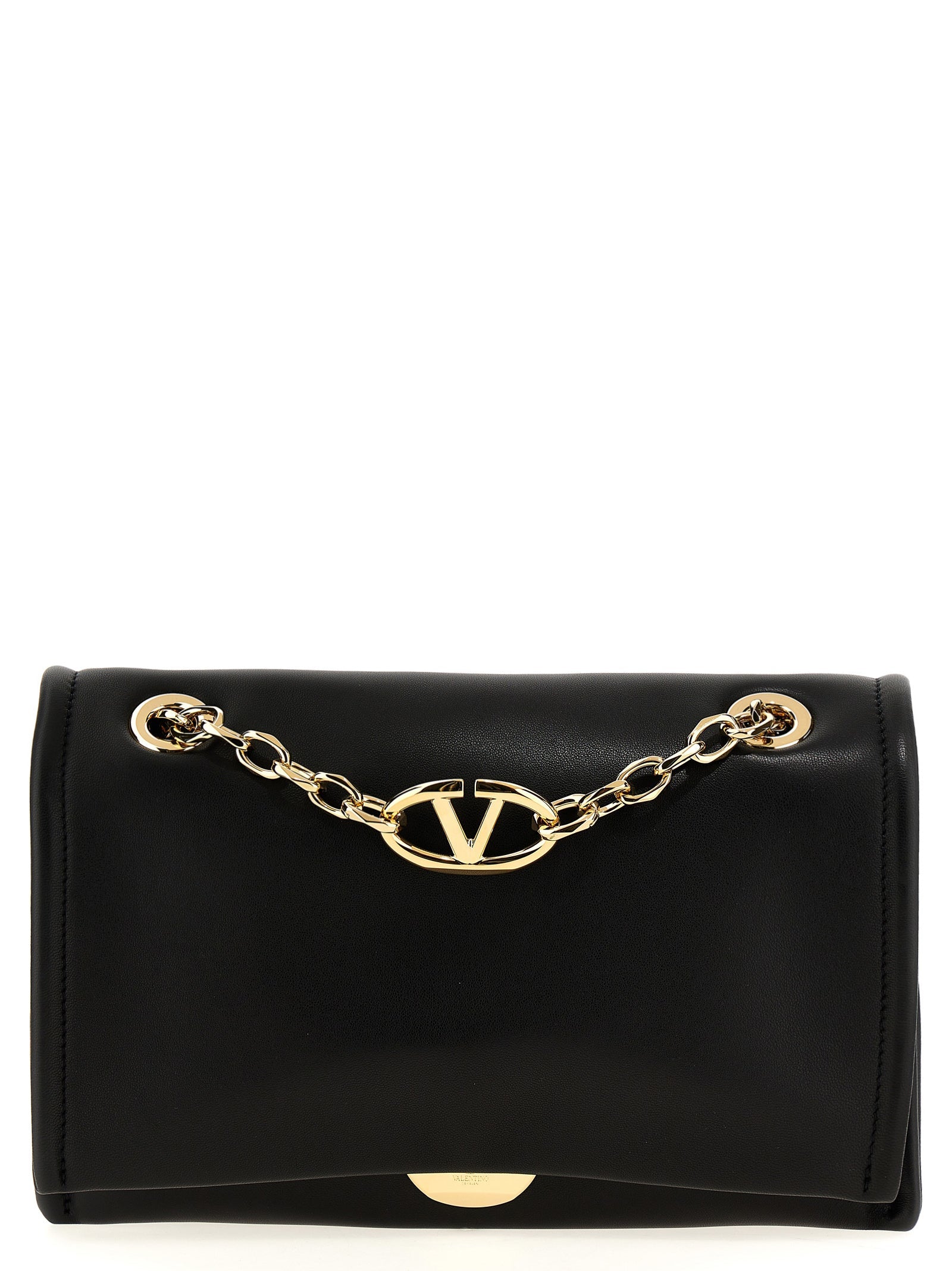 Valentino Garavani Black Lamb Leather Shoulder Bag