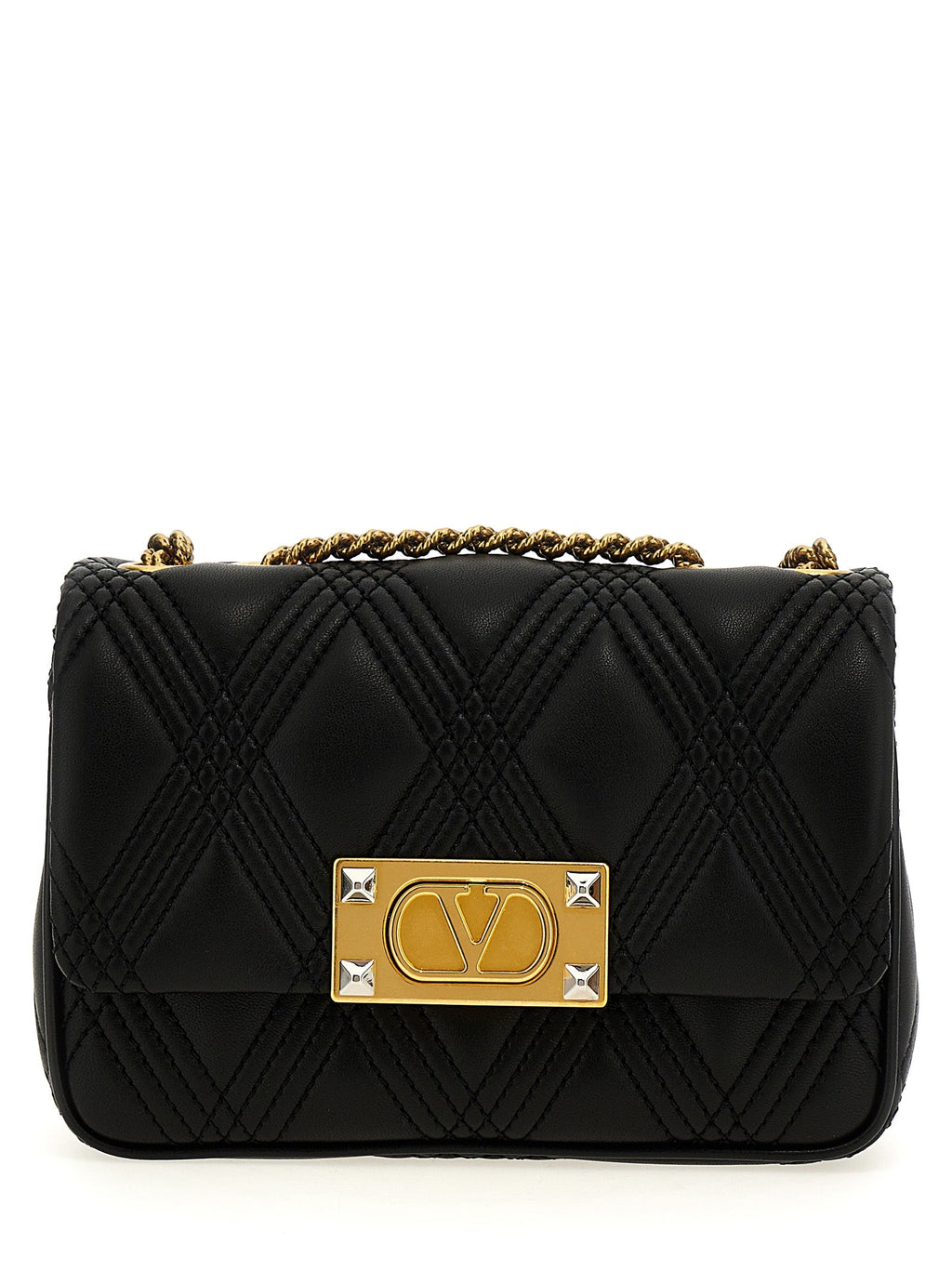 Valentino Garavani Black Lamb Leather Shoulder Bag
