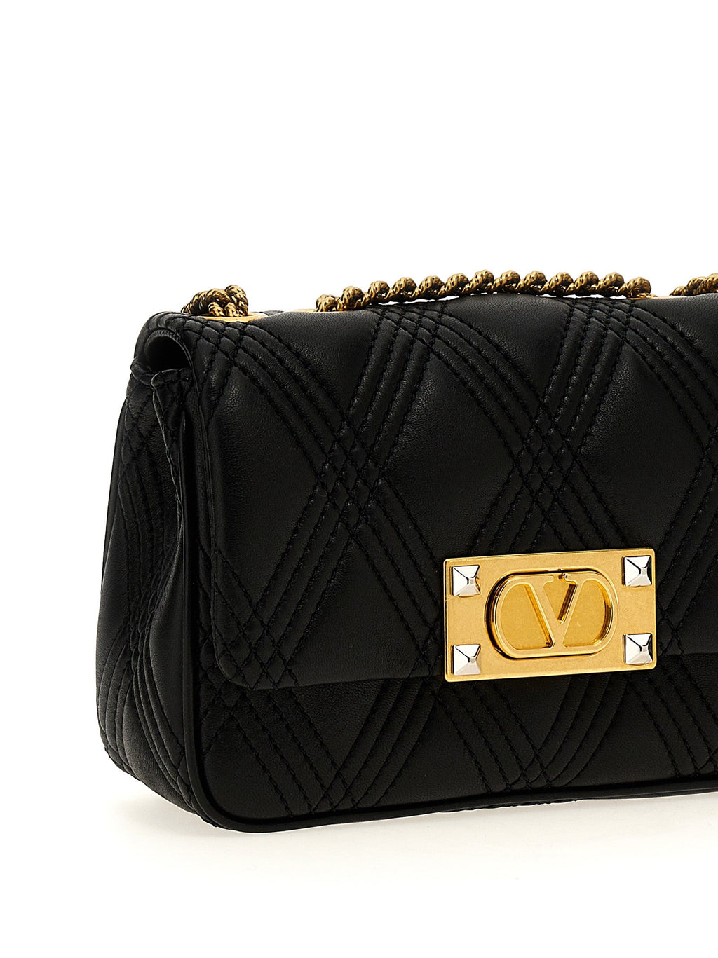 Valentino Garavani Black Lamb Leather Shoulder Bag