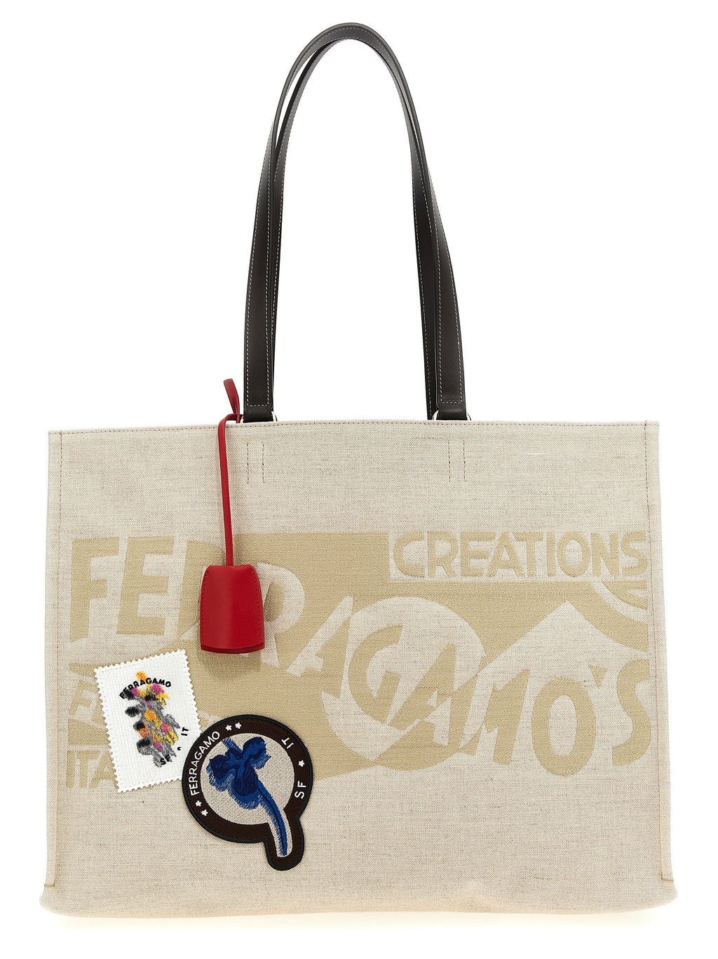 Ferragamo Beige Fabric Tote Bag
