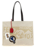 Ferragamo Beige Fabric Tote Bag