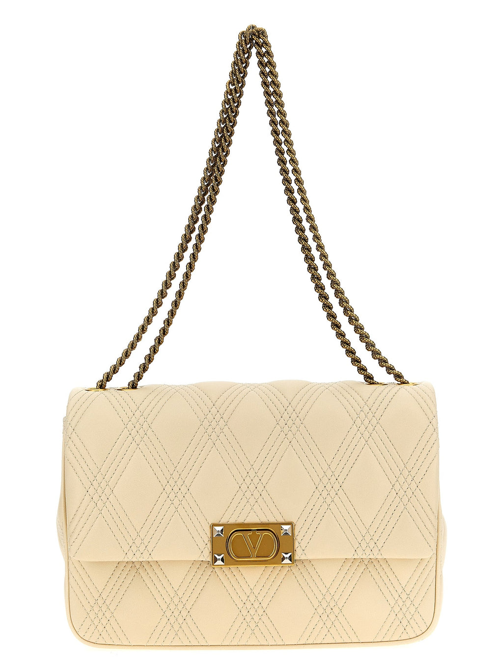 Valentino Garavani White Lamb Leather Shoulder Bag