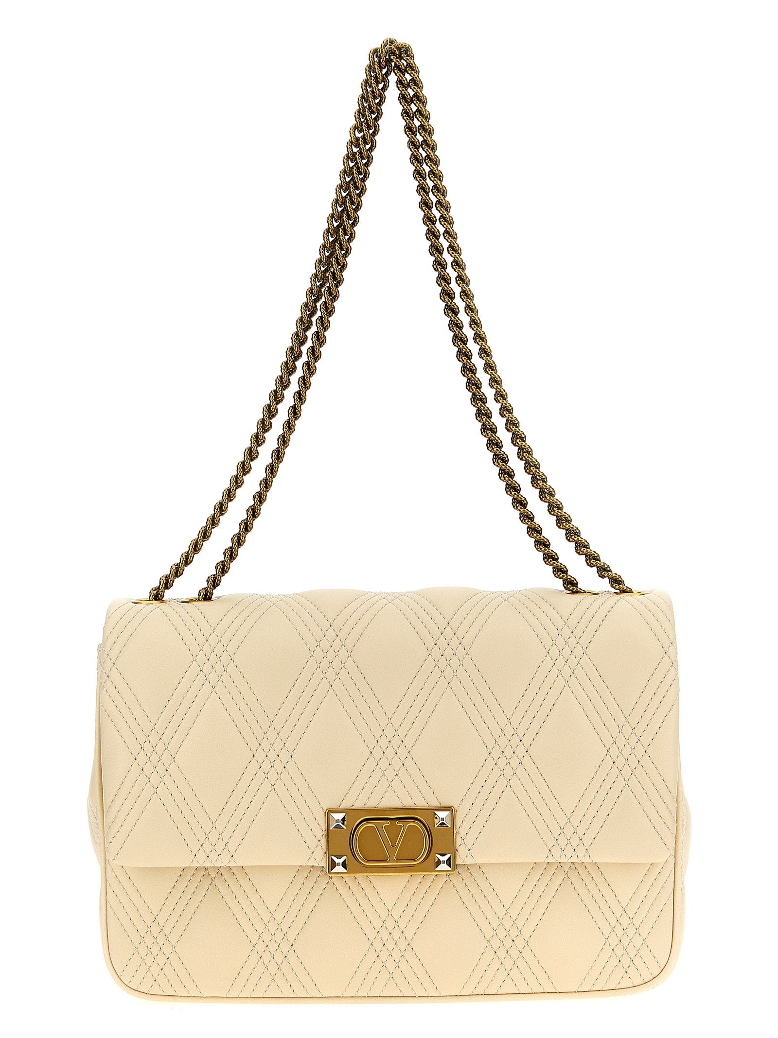 Valentino Garavani White Lamb Leather Shoulder Bag