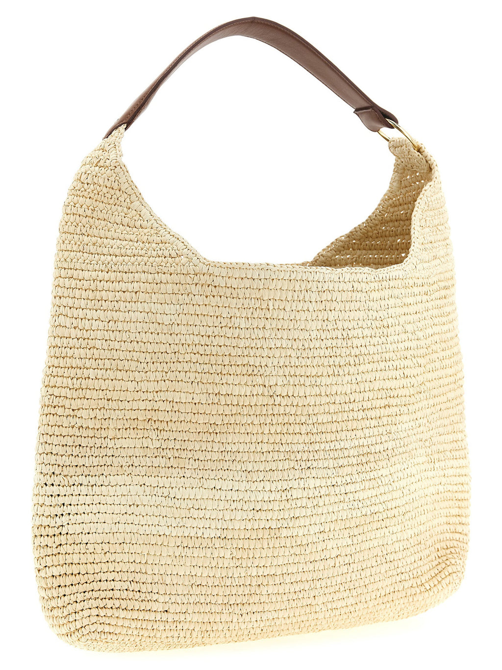 Maison Michel Brown Raffia Shoulder Bag