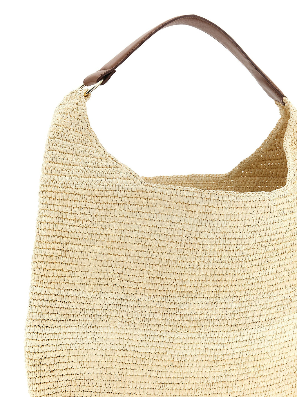 Maison Michel Brown Raffia Shoulder Bag