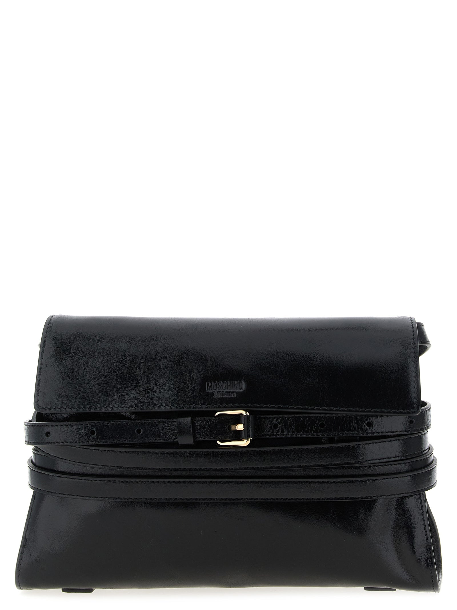 Moschino Black Leather Crossbody Bag