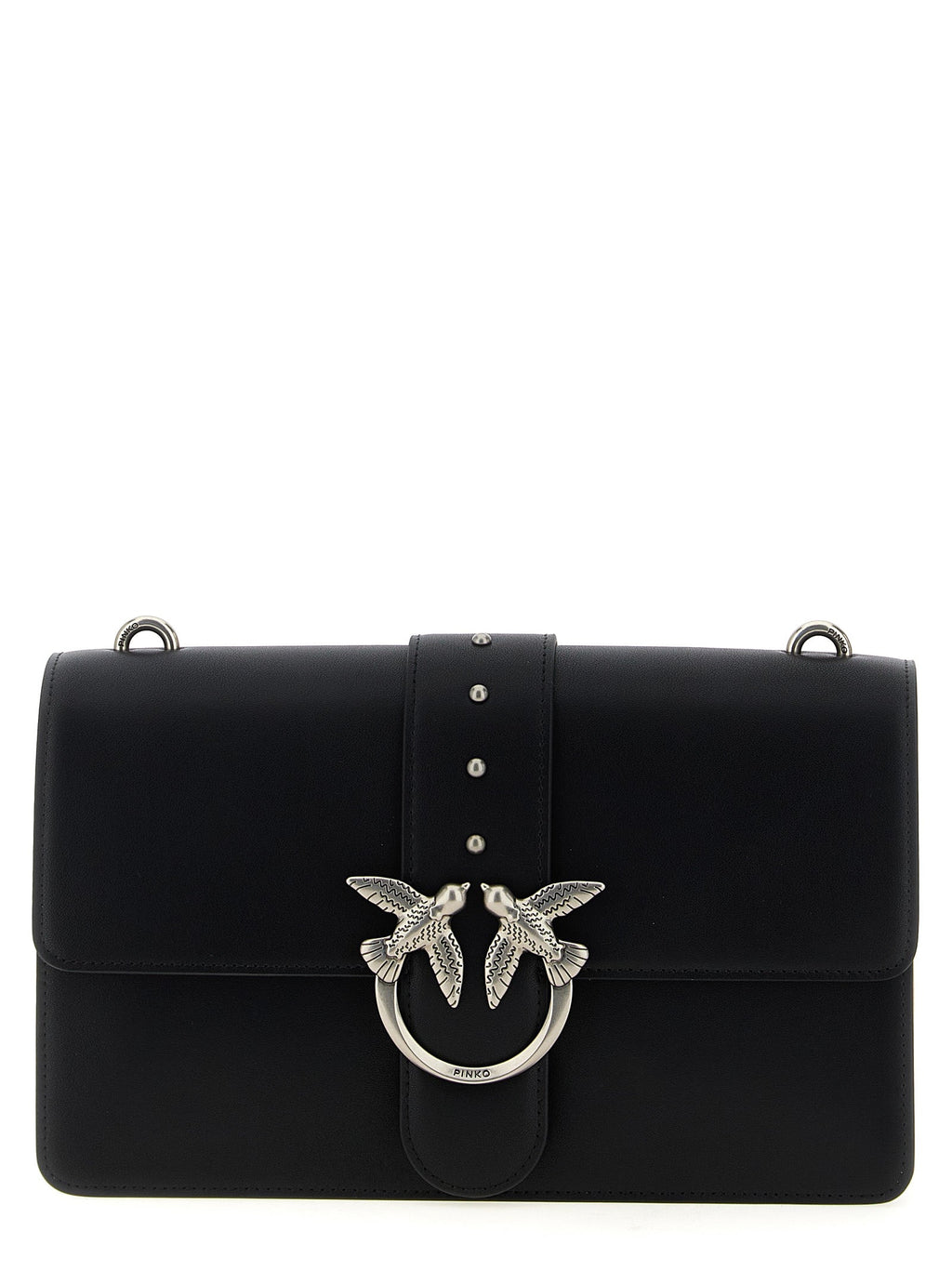 PINKO Black Goatskin Crossbody Bag