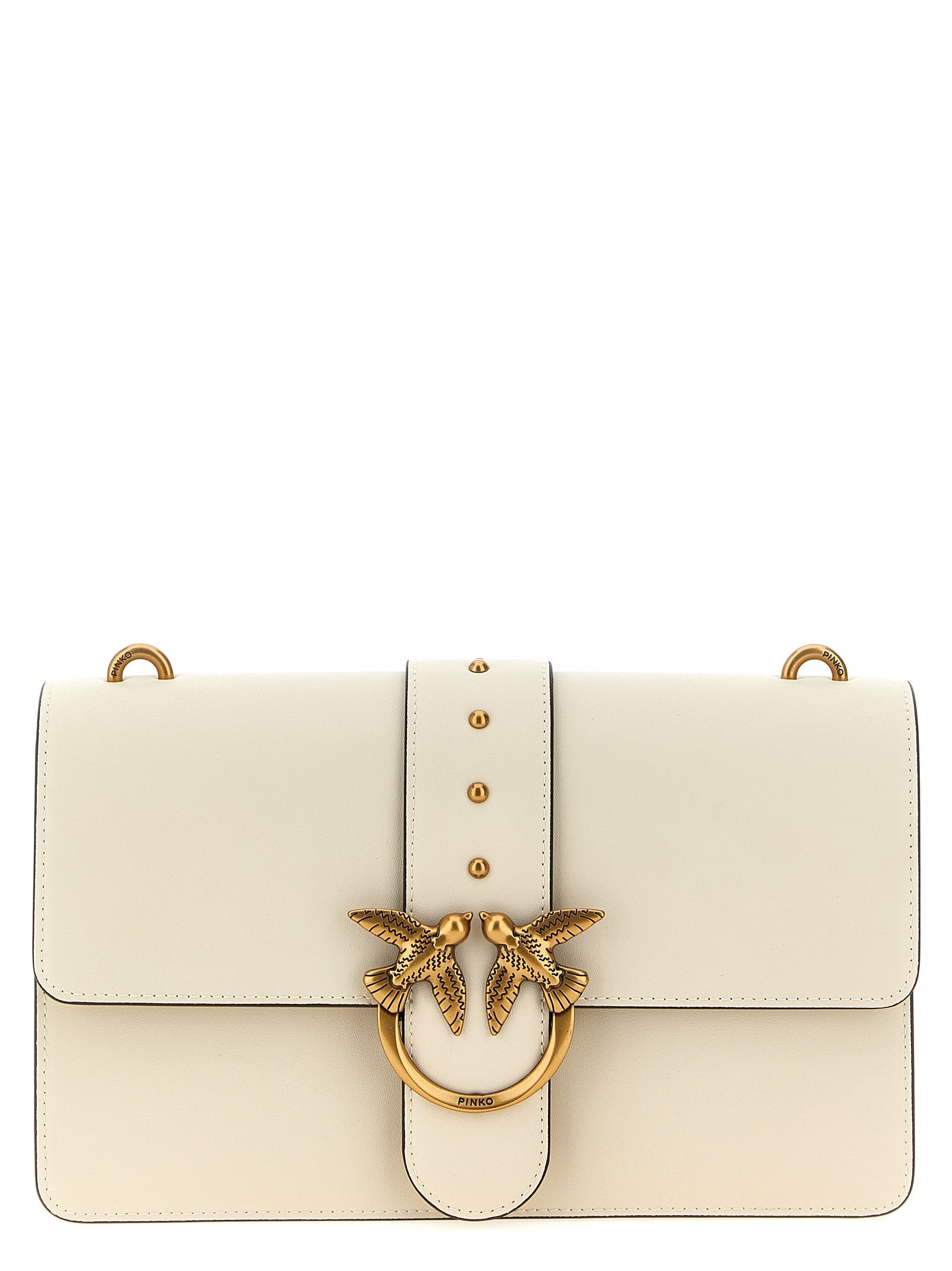 PINKO White Goatskin Crossbody Bag