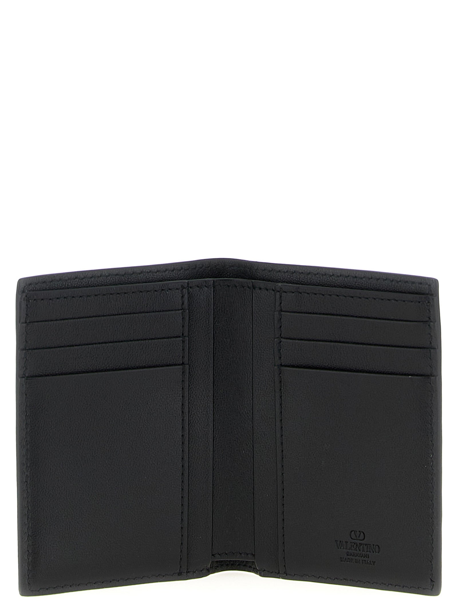 Valentino Garavani Black Ostrich Skin Cardholder