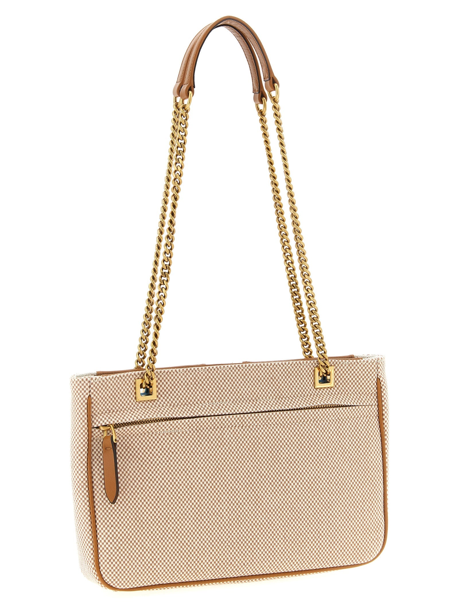 Valentino Garavani Brown Cotton Shoulder Bag