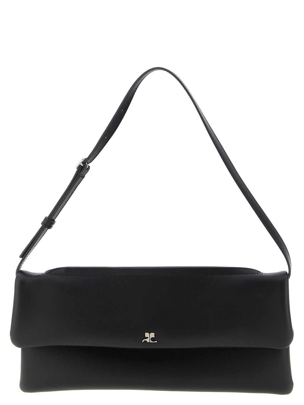 Courrèges Black Cowhide Clutch Bag