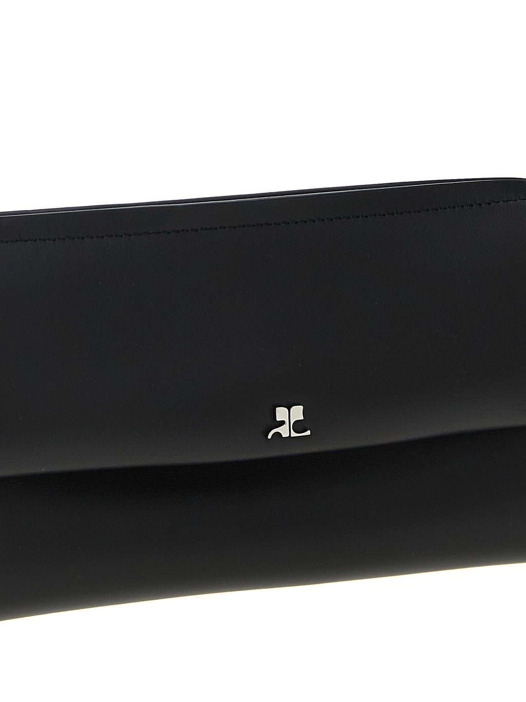 Courrèges Black Cowhide Clutch Bag