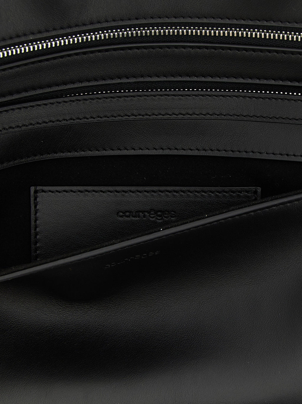 Courrèges Black Cowhide Clutch Bag