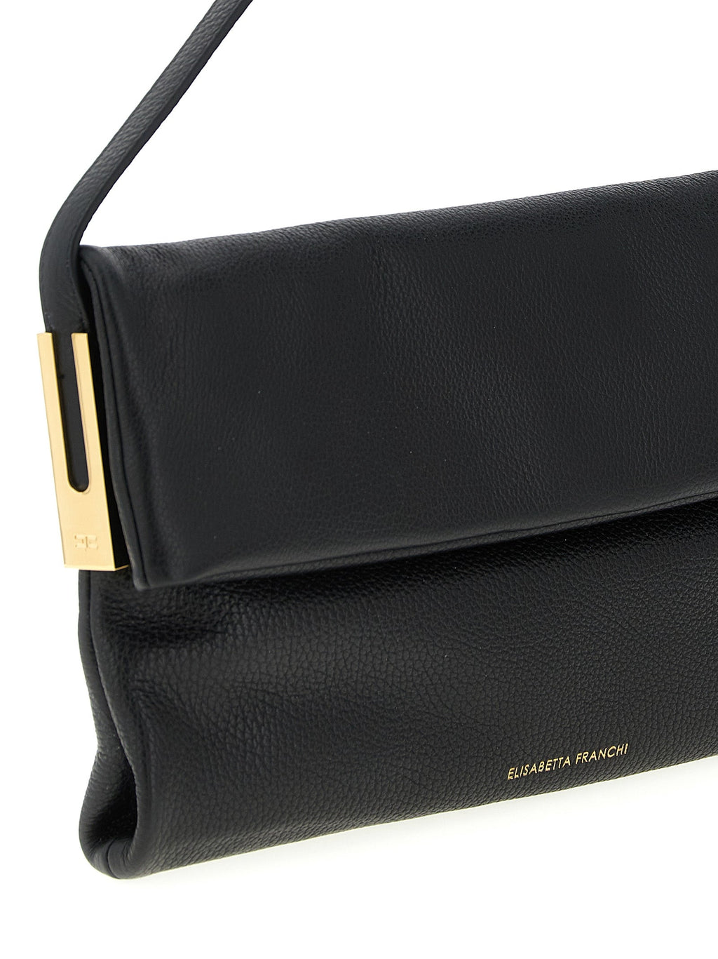 Elisabetta Franchi Black Calfskin Shoulder Bag