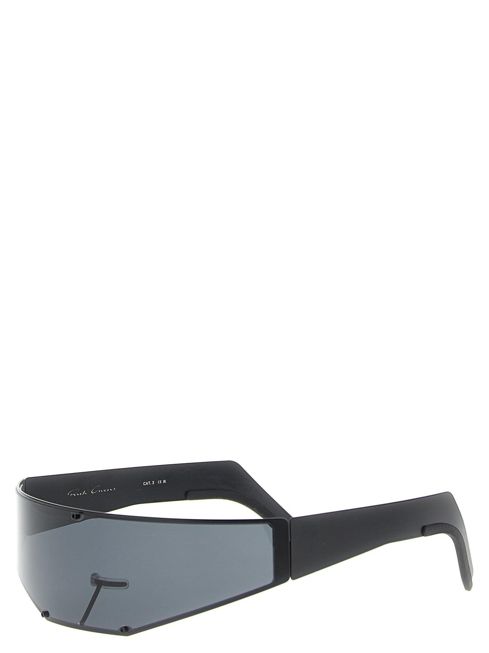 Rick Owens Black Stainless Steel Sunglasses