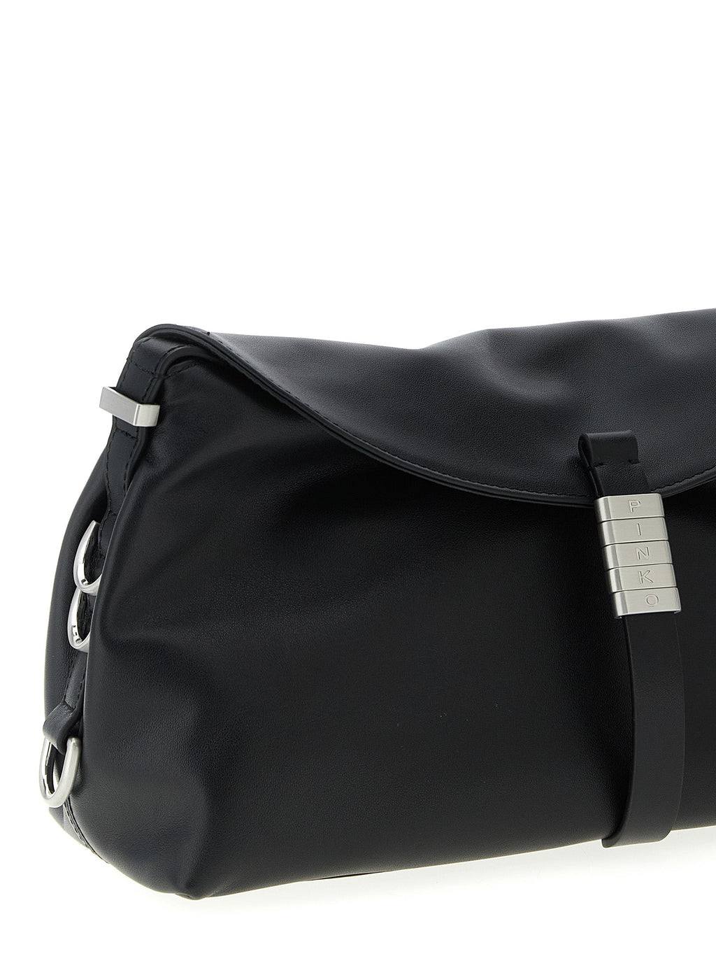 PINKO Black Goatskin Shoulder Bag