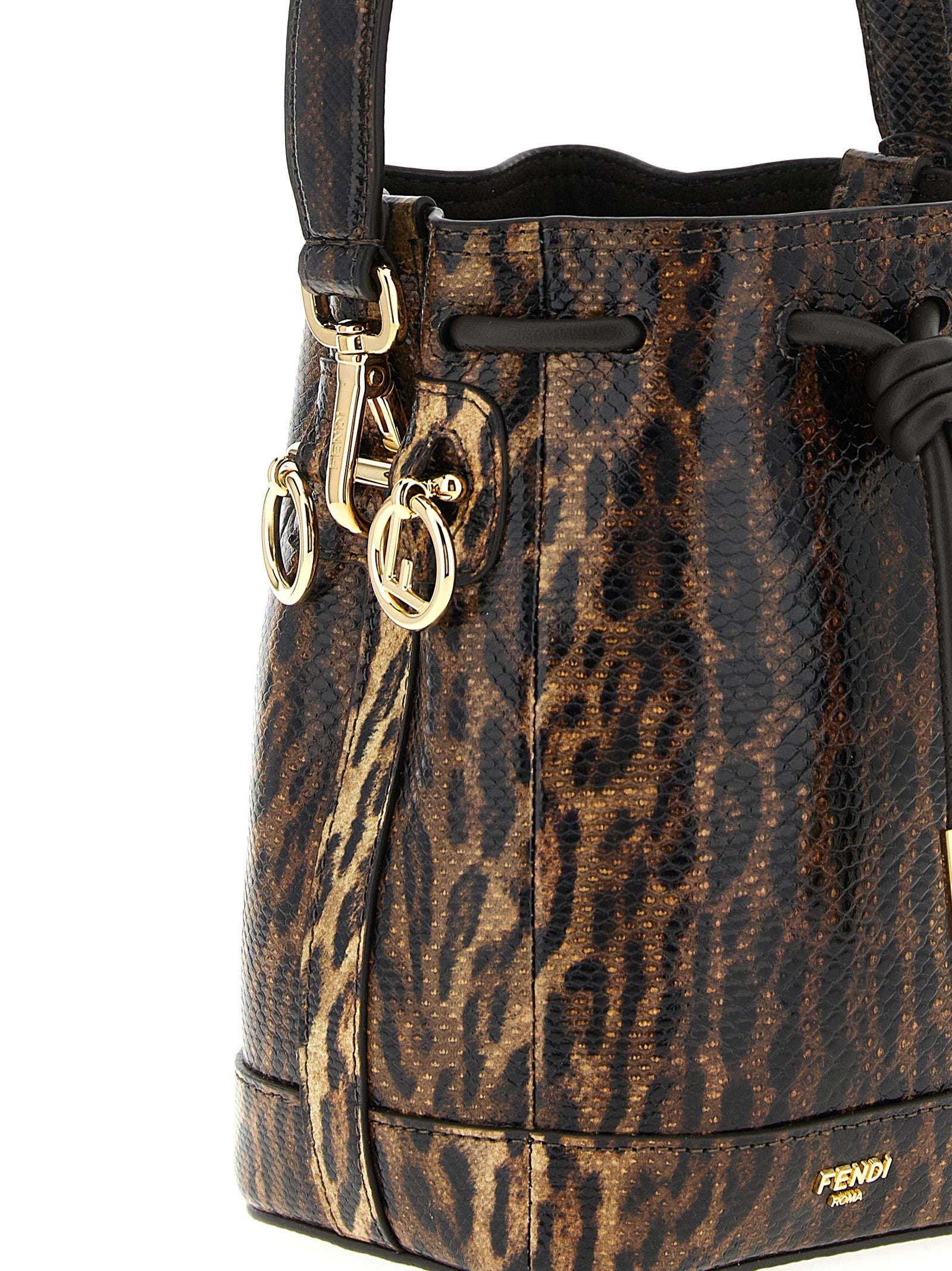 Fendi Brown Velvet Leather Handbag