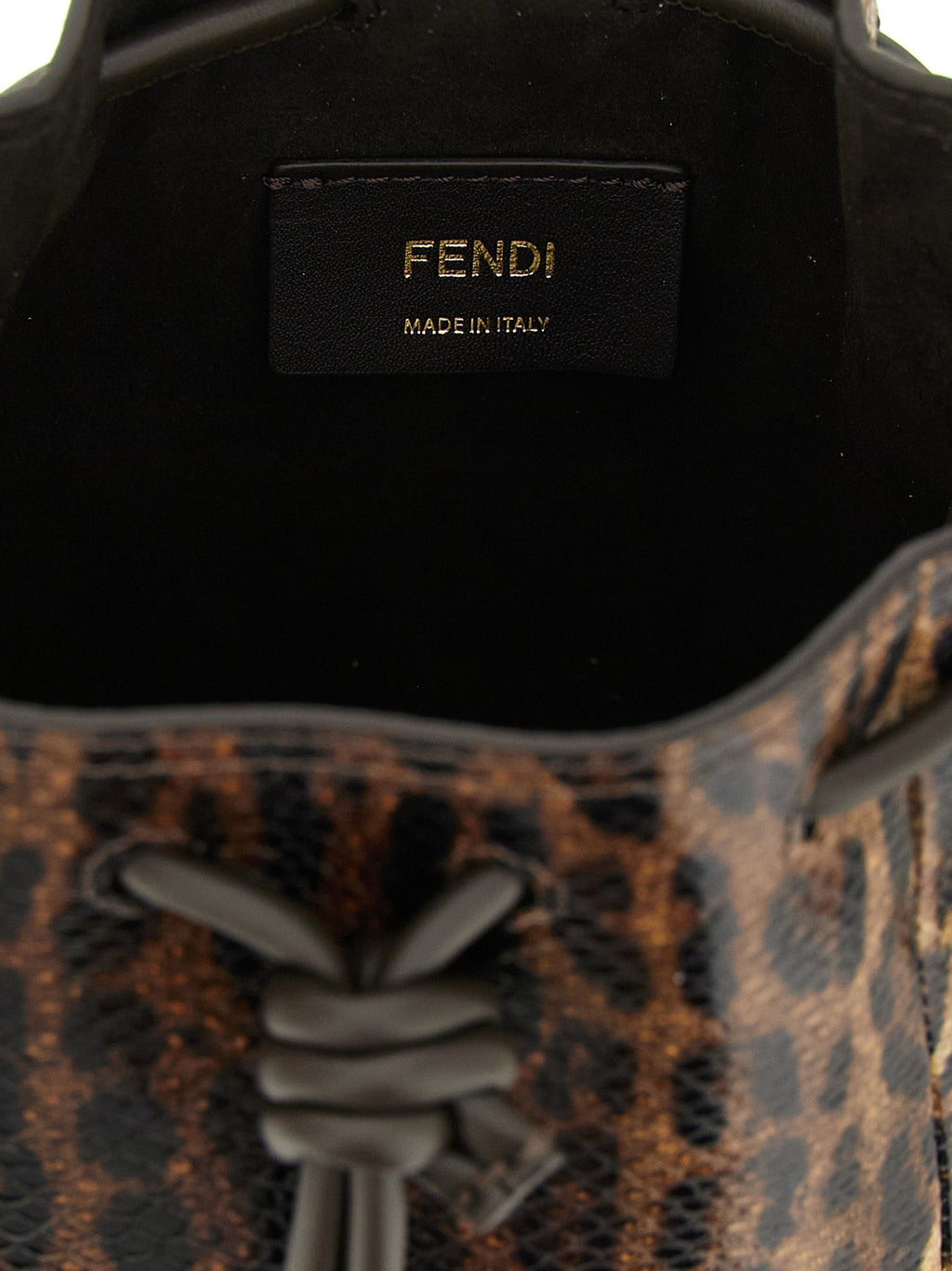 Fendi Brown Velvet Leather Handbag
