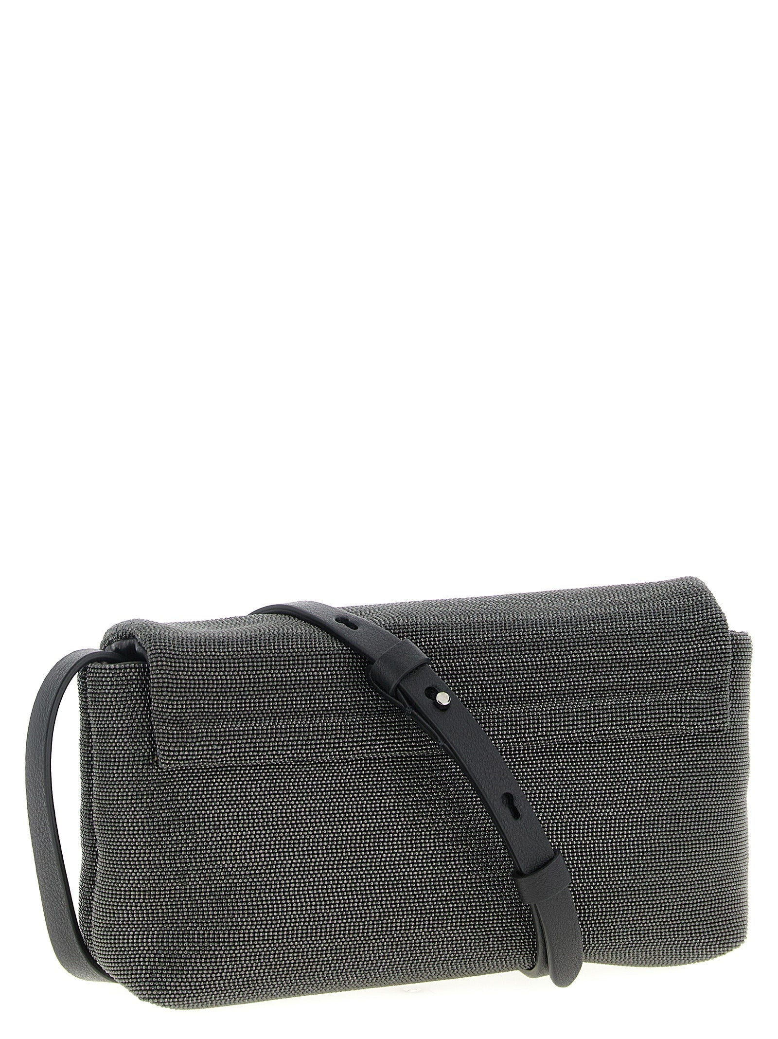 Brunello Cucinelli Black Leather Clutch Bag