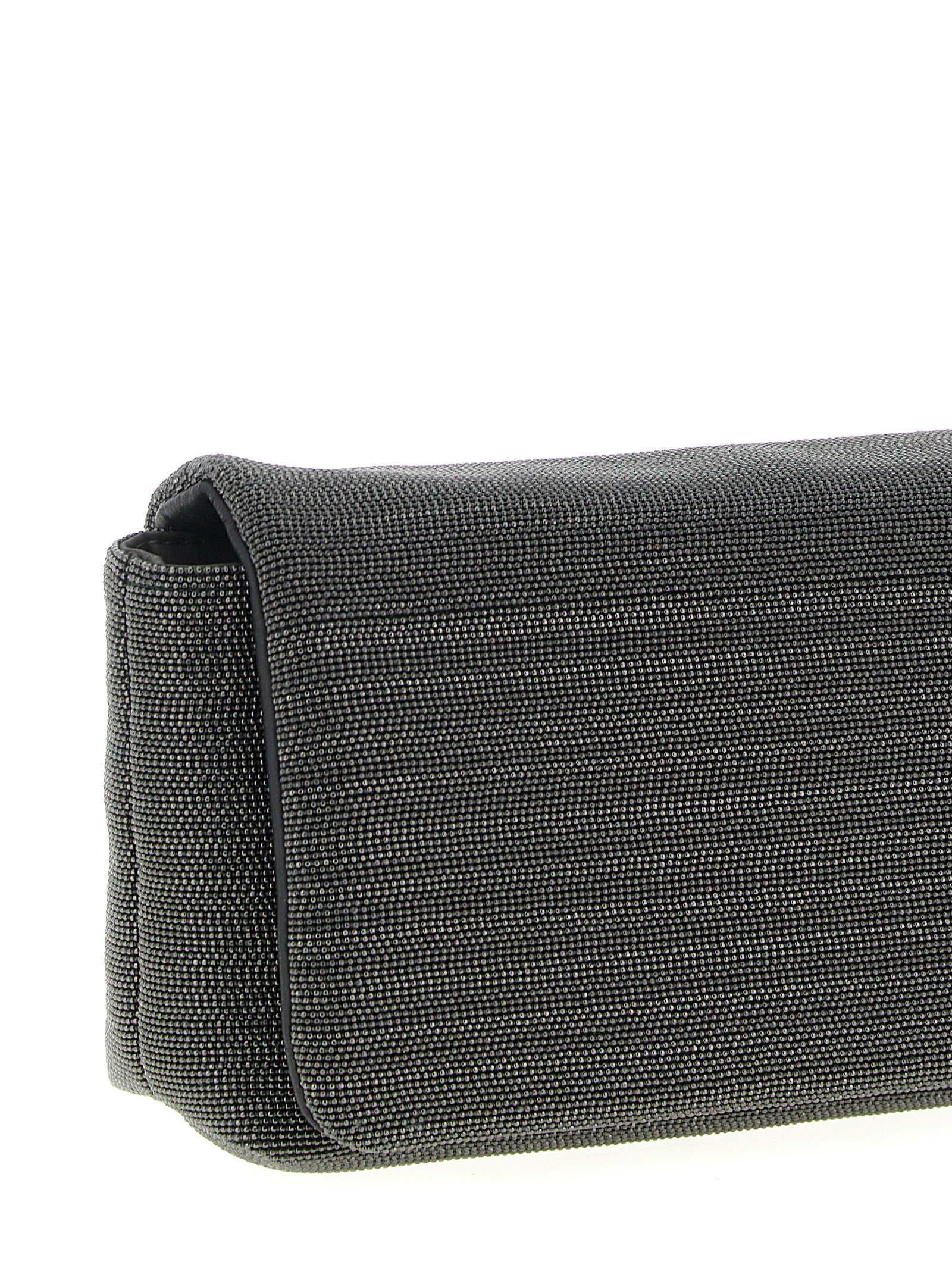 Brunello Cucinelli Black Leather Clutch Bag