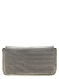 Brunello Cucinelli Silver Leather Clutch Bag