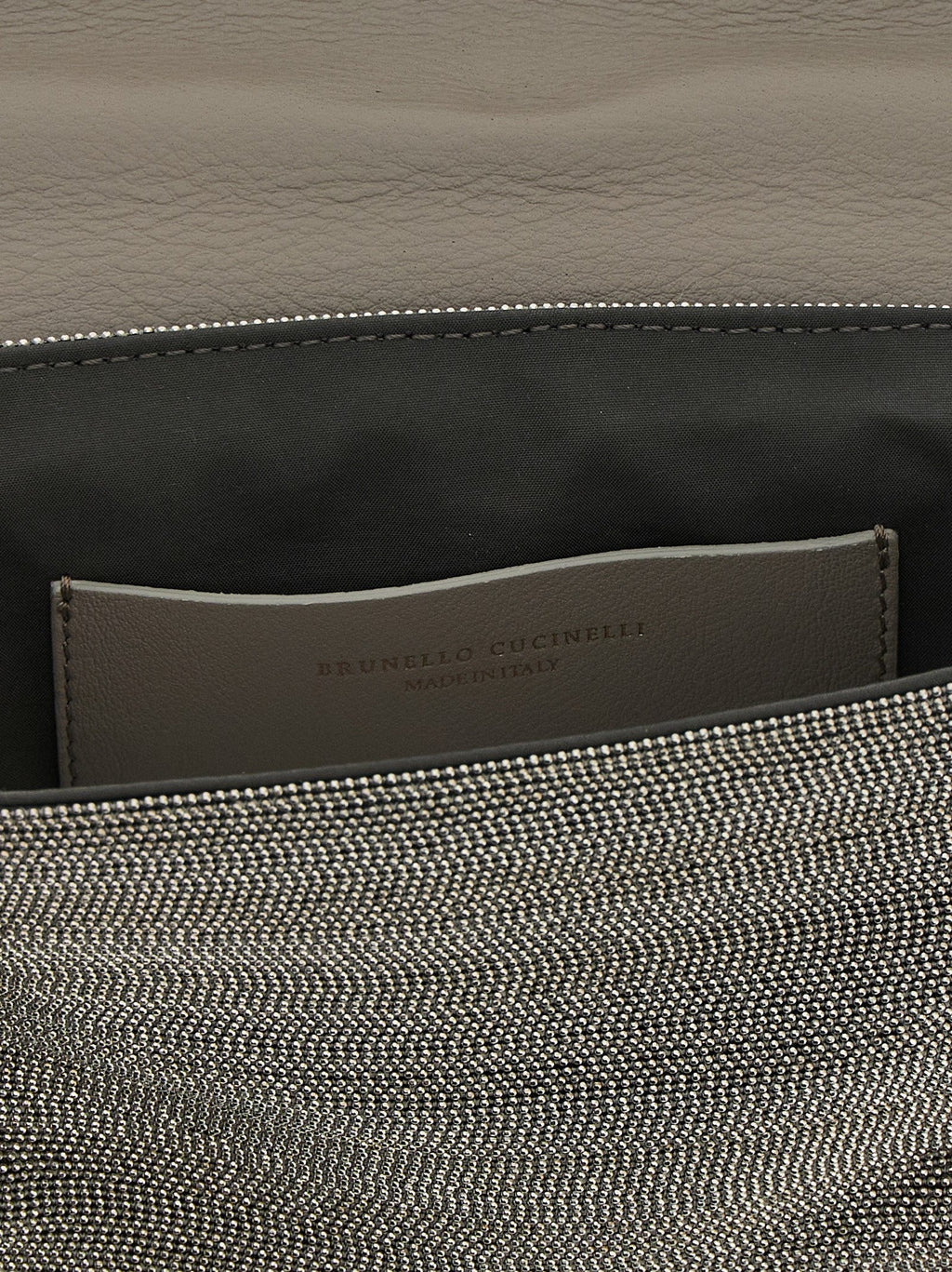 Brunello Cucinelli Silver Leather Clutch Bag
