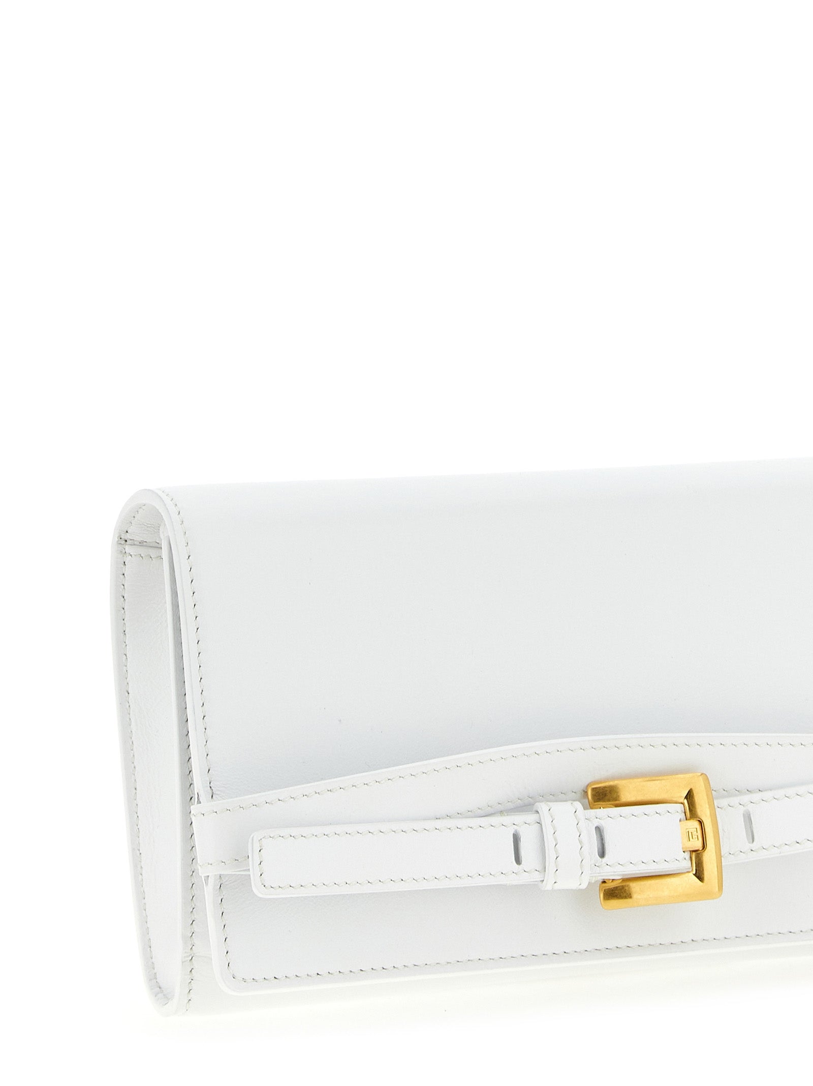 Balmain White Calfskin Cardholder