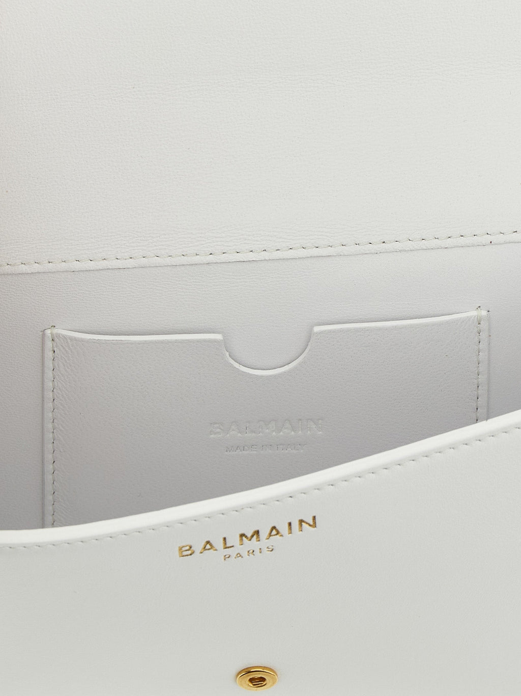 Balmain White Calfskin Cardholder