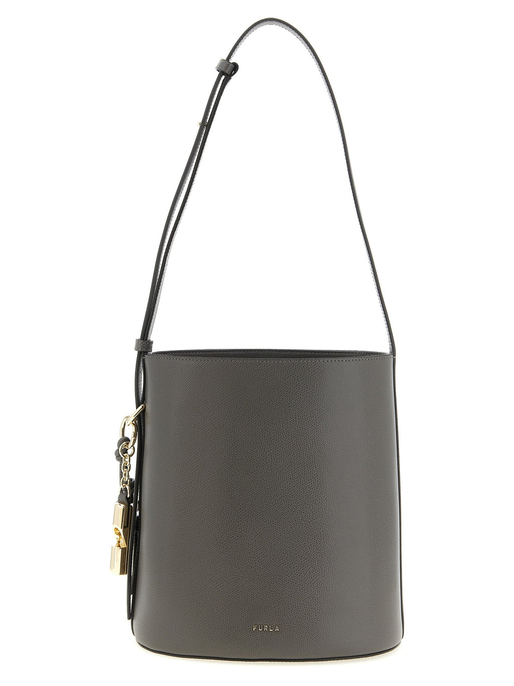 Furla Gray Calfskin Shoulder Bag